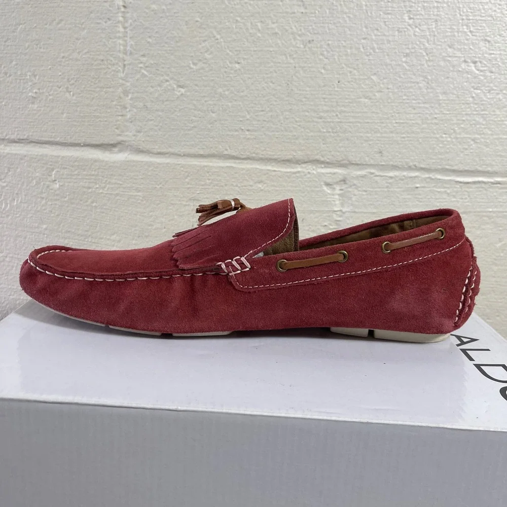 Aldo Bires-62 Red Tassel Loafer Moccasin Driving Shoes Slip On Mens 45 EU/12 US